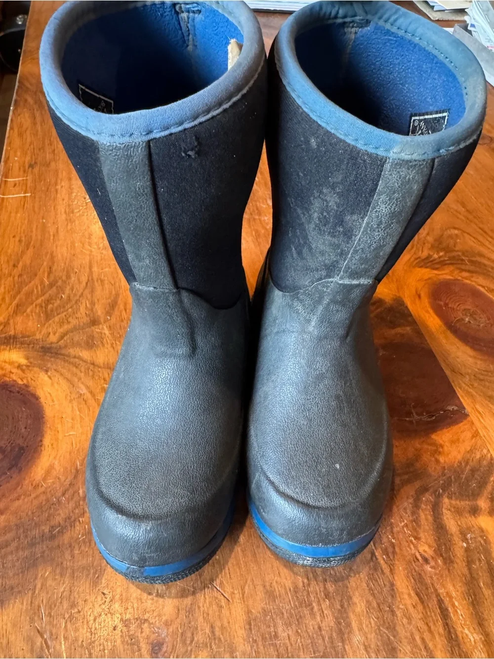 Muck Boot Company Kids Black and Blue Insulated Rain & Snow Boots